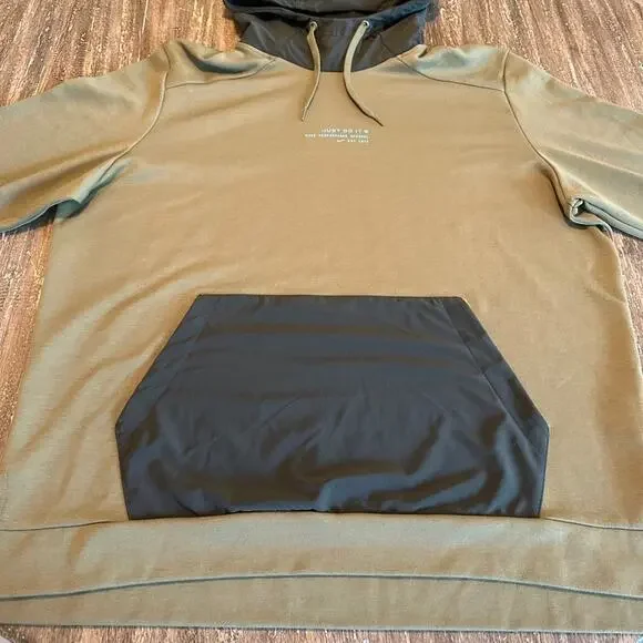 Men's Nike Dri-Fit Split Hem Hoodie Sweatshirt Olive Green, X-Large - Picture 7 of 11